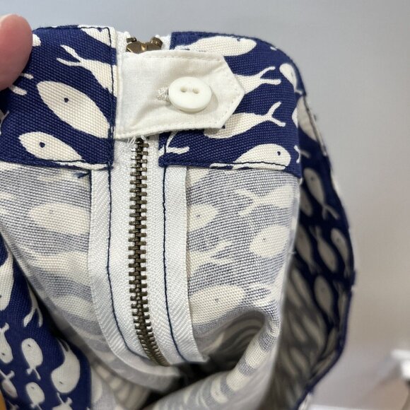 Garnet Hill Size 18 Plus Fish Print Mini Pencil Skirt Blue 100% Cotton Casual - Picture 8 of 10